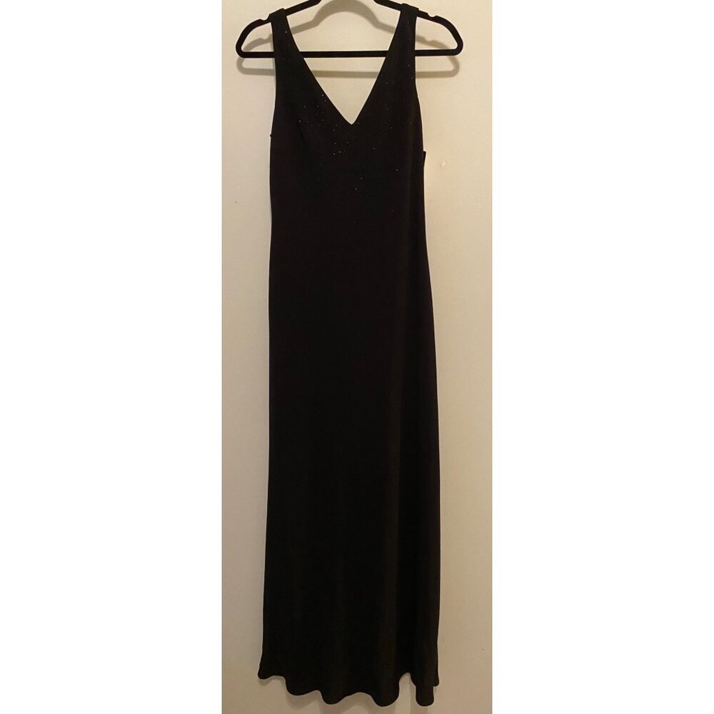 Jones New York Evening Maxi Formal Dress Black & Beaded Size 6